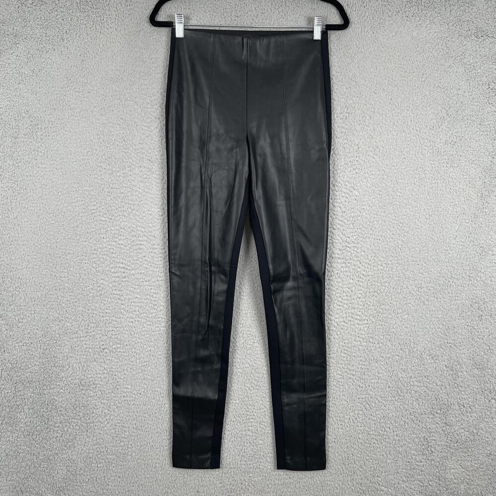 Ann Taylor Pants Womens 2T Faux Leather Ponte Slim Pull On Leggings Stretch